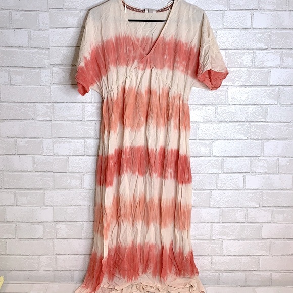 Knox Rose Short Sleeve Dress, Apricot - Picture 3 of 5